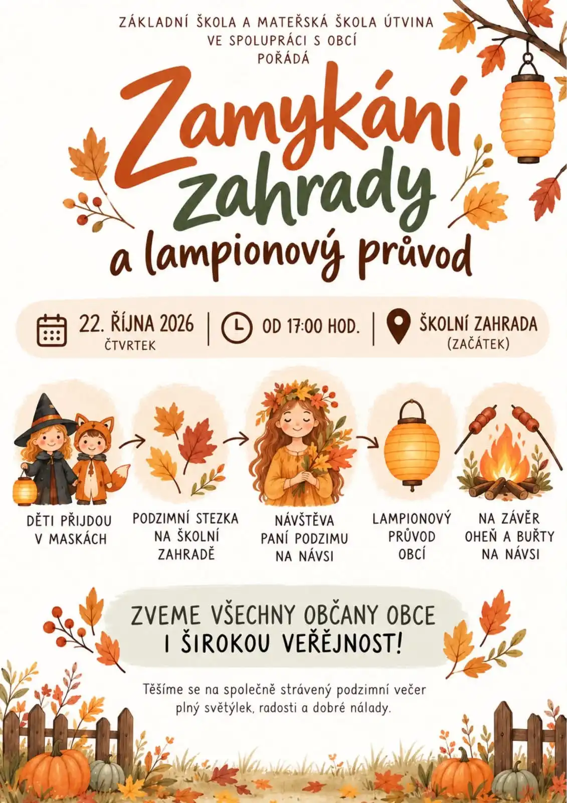 Zamykání zahrady a lampionový průvod